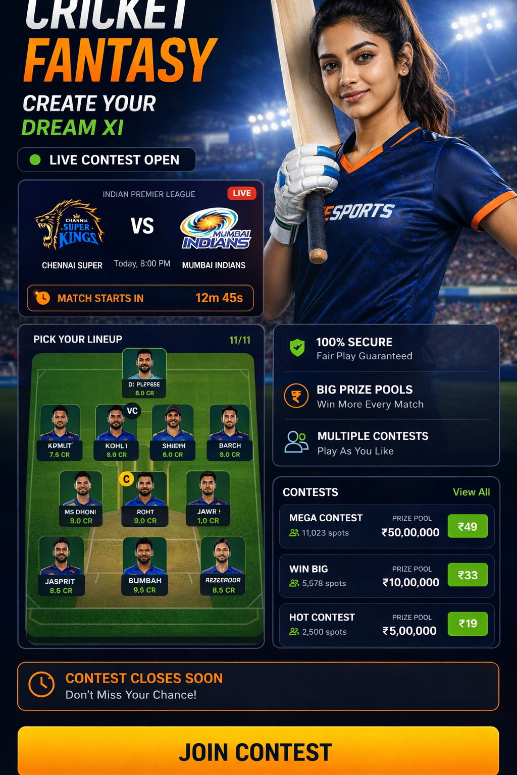 Play Fantasy APK cricket matchday visual